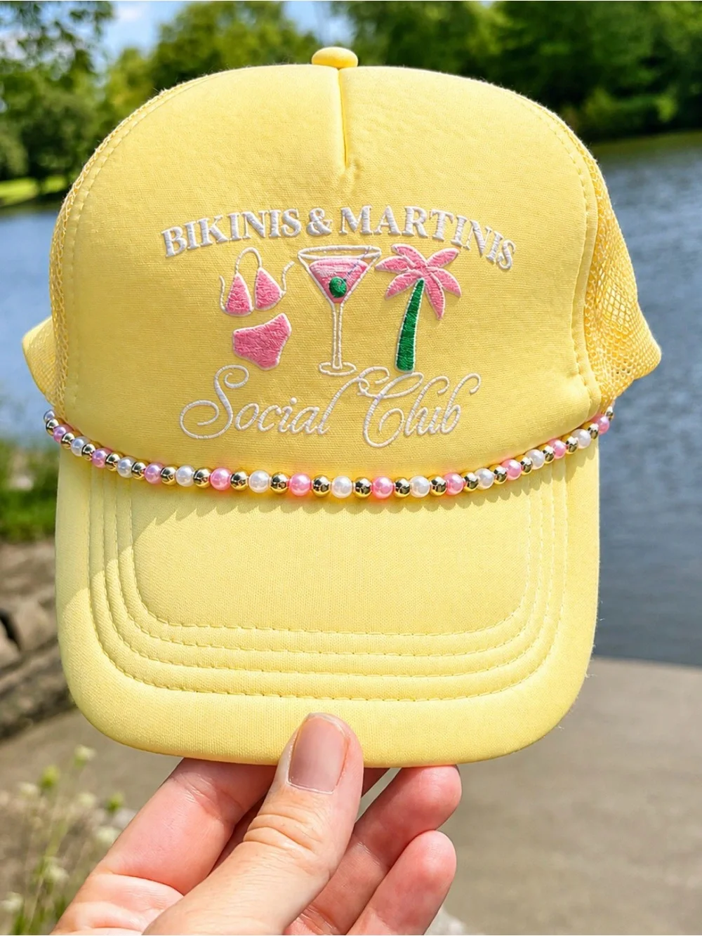 Social Club Yellow Womens Trucker Hat
